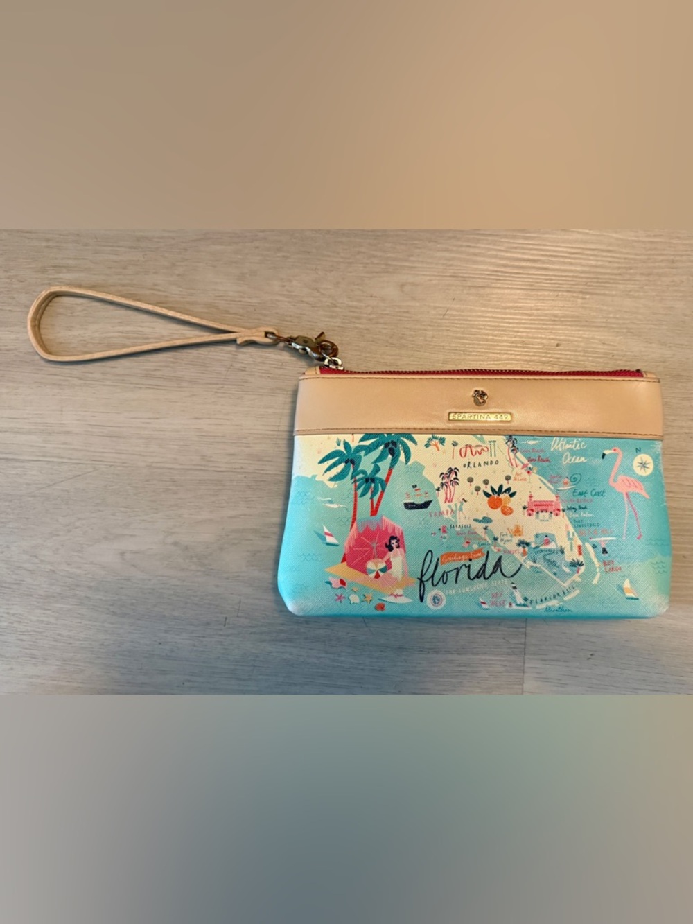 Spartina 449 Florida Georgia Alabama Wristlet Leather Trim